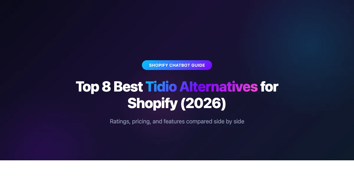 Top 5 Best Tidio Alternatives for Shopify (2026)
