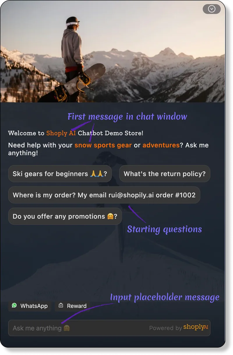Pre-defined Messages in Chat Window